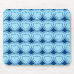 Alfombrilla De Ratón Corazones abstractos modernos - cielo azul y cobal