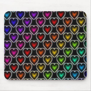 Alfombrilla De Ratón Corazones arcoiris/Mousepad