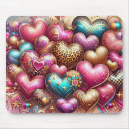 ALFOMBRILLA DE RATÓN CORAZONES BONITOS Y COLORIDOS DEL DÍA DE SAN VALEN