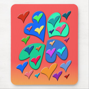 Alfombrilla De Ratón Corazones coloridos
