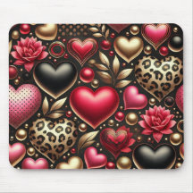 CORAZONES DE AMOR DE SAN VALENTÍN DE ORO ROSA NEGR