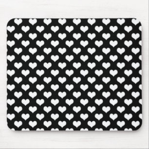 Alfombrilla De Ratón Corazones De Amor Negro Y Blanco
