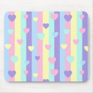Alfombrilla De Ratón Corazones de Arcoíris Pastel