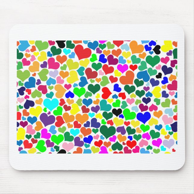 Alfombrilla De Ratón corazones de arcoiris valentosos (Frente)