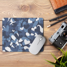 Corazones de camo azul | Camo Hearts Mousepad