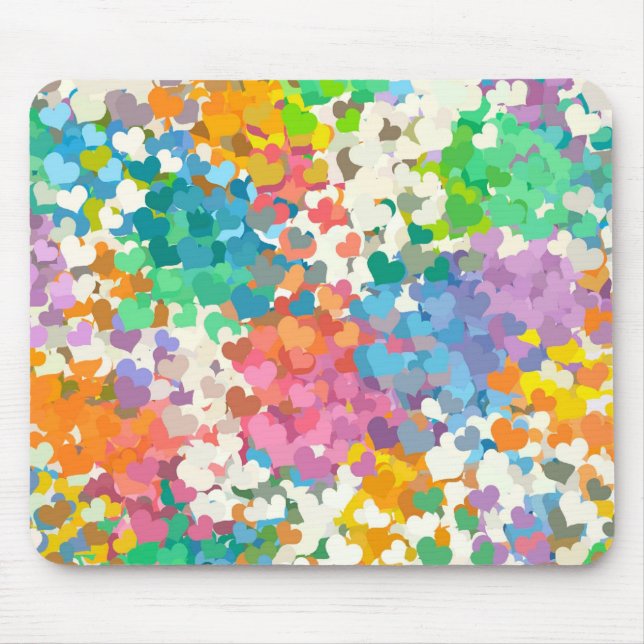 Alfombrilla De Ratón Corazones de Confeti Pastel (Frente)