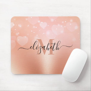 Alfombrilla De Ratón Corazones de oro Rosa