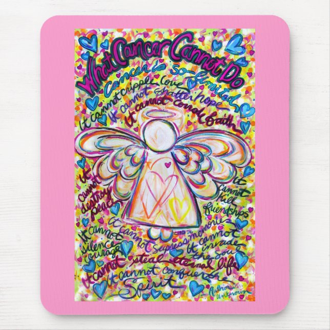 Alfombrilla De Ratón Corazones de primavera Angel Mousepad (Frente)