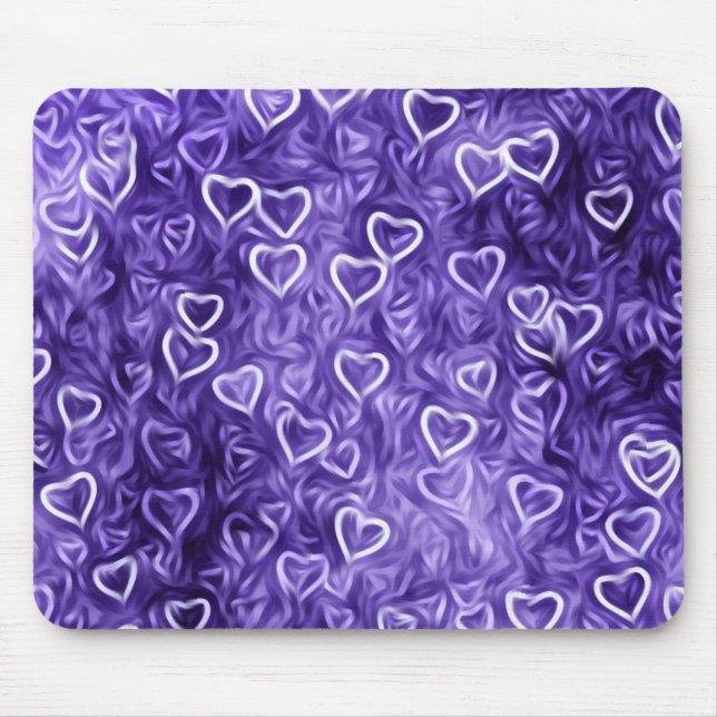 Alfombrilla De Ratón Corazones en caída - Púrpura (Frente)