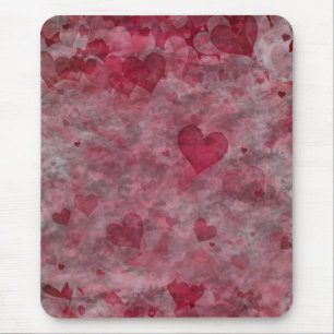 Alfombrilla De Ratón Corazones Grunge Mousepad