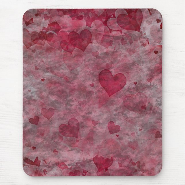 Alfombrilla De Ratón Corazones Grunge Mousepad (Frente)