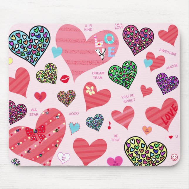 Alfombrilla De Ratón Corazones Mousepad del caramelo (Frente)