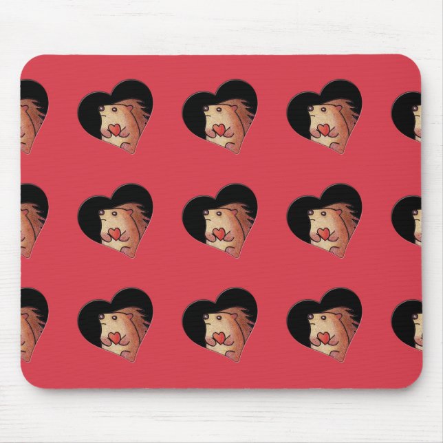 Alfombrilla De Ratón Corazones Mousepad del erizo (Frente)