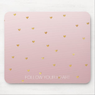 Alfombrilla De Ratón Corazones Ombre Rosa Rubor Gold