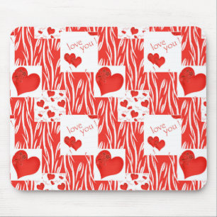 Alfombrilla De Ratón corazones rojos, amor.