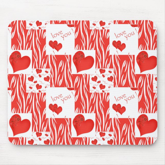 Alfombrilla De Ratón corazones rojos, amor. (Frente)