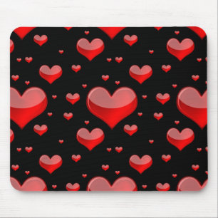 Alfombrilla De Ratón Corazones rojos caídos (¡Usted elige el color de f