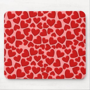 Alfombrilla De Ratón Corazones Rojos Puffy