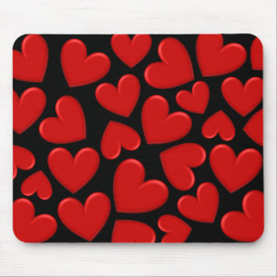 Alfombrilla De Ratón Corazones Rojos Puffy