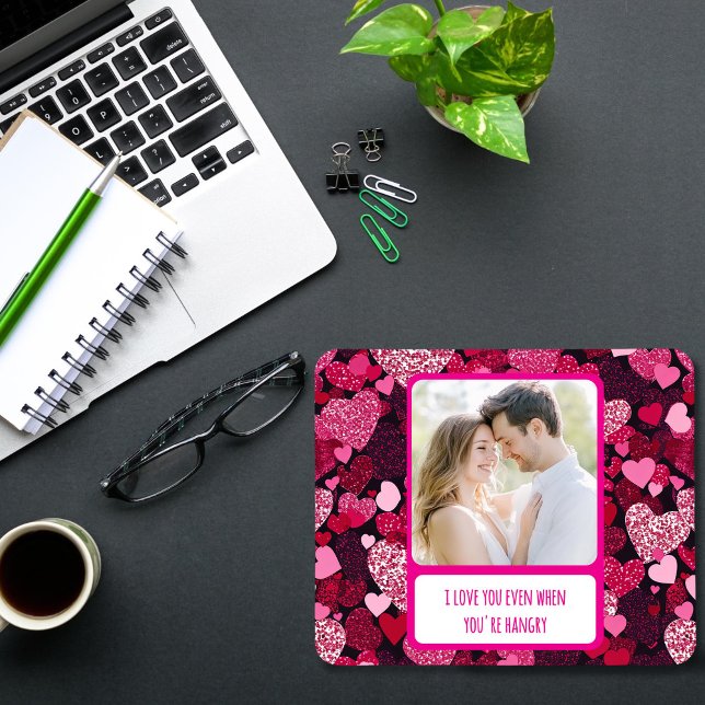 Alfombrilla De Ratón Corazones rosados espumosos cuando tienes hambre (Subido por el creador)