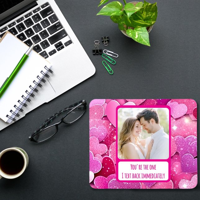 Alfombrilla De Ratón Corazones rosados púrpuras que envio mensajes de t (Subido por el creador)