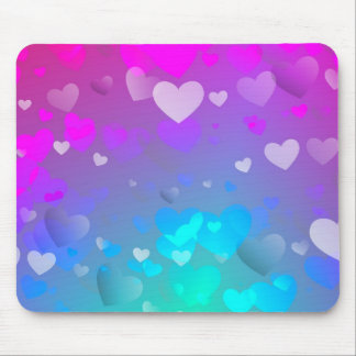 Alfombrilla De Ratón Corazones rosados y azules