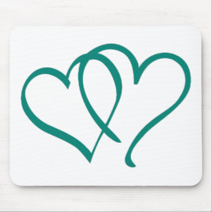 Alfombrilla De Ratón Corazones verde azulados
