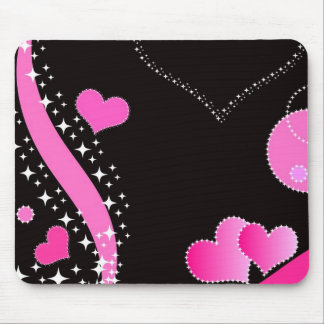 Alfombrilla De Ratón Corazones y estrellas rosados - Mousepad
