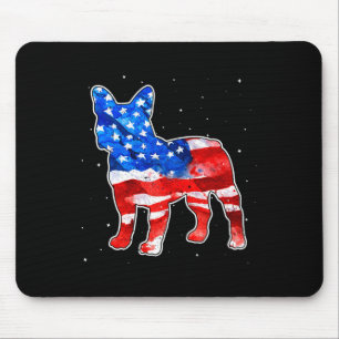 Alfombrilla De Ratón Corbata de perro bulldog bandera americana patriót