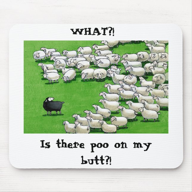 Alfombrilla De Ratón Cordero largo perdido: Sticky Butt Mousepad (Frente)