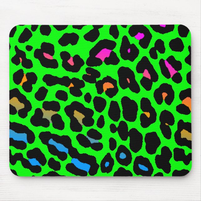 Alfombrilla De Ratón Corey Tiger 80 Retro Green Leopard Print Mousepad (Frente)