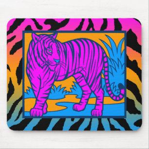 Alfombrilla de ratón Corey Tiger 80s Retro Neon Ju