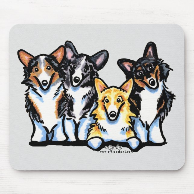 Alfombrilla De Ratón Corgi Clan (Frente)