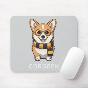 Alfombrilla De Ratón Corgi Corgeek sobre gris claro   Perro Lover Gift
