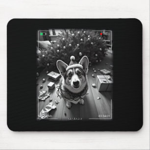 Alfombrilla De Ratón Corgi de Navidad Captado por la Cámara