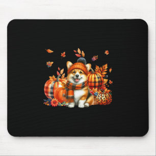 Alfombrilla De Ratón Corgi Día de Acción de Gracias Leopardo Calabazas 