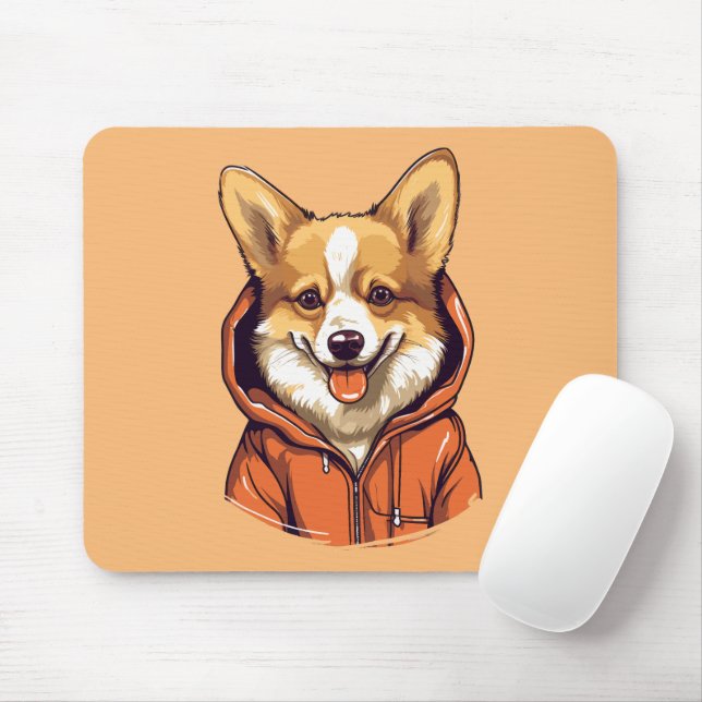 Alfombrilla De Ratón Corgi Divertido con Sudadera (Con ratón)