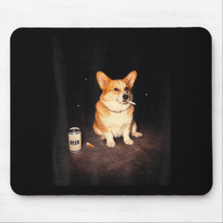 Alfombrilla De Ratón Corgi Divertido Fumando Meme Perro Bebiendo Cervez