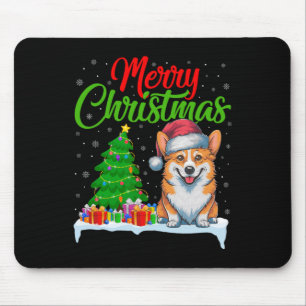Alfombrilla De Ratón Corgi Dog Árbol de Navidad Enluce Divertidas Navid