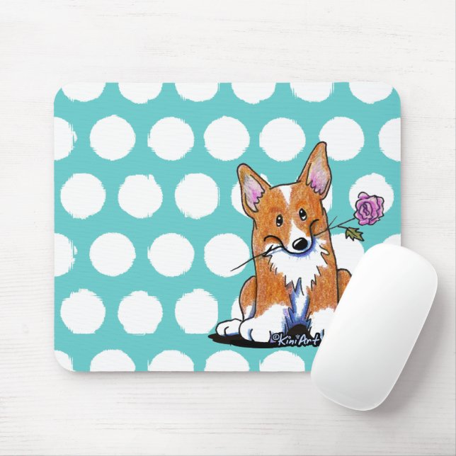 Alfombrilla De Ratón Corgi Flower Girl Mousepad (Con ratón)