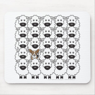 Alfombrilla De Ratón Corgi Galés de la rebeca en las ovejas