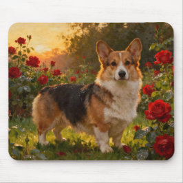 Alfombrilla De Ratón Corgi in the Roses IV