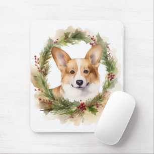 Alfombrilla De Ratón Corgi Navidades Wreath Festive Pup