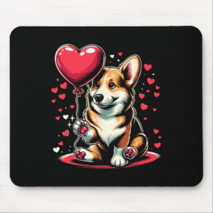 Alfombrilla De Ratón Corgi perro Día de San Valentín dueño de perro San