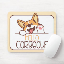 Alfombrilla De Ratón Corgi Perro Hola Adorable