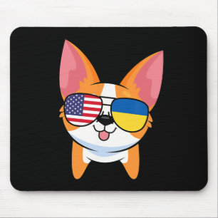 Alfombrilla De Ratón Corgi Singles Usa Bandera Americana De Ucrania Kaw