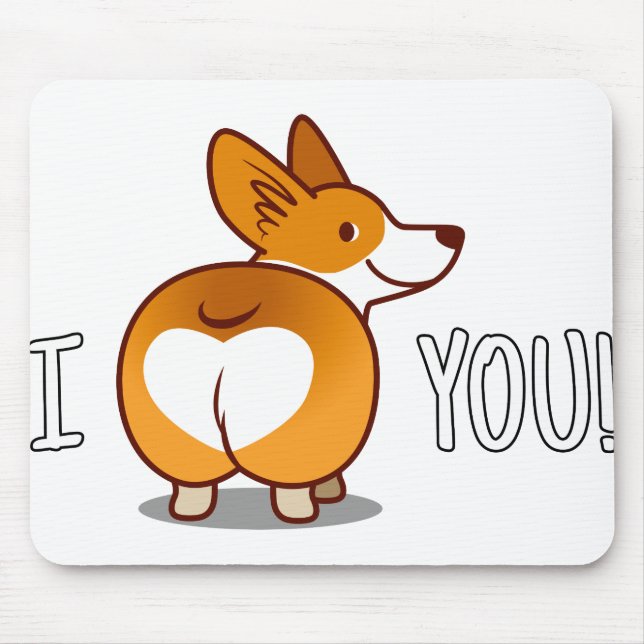 Alfombrilla De Ratón Corgi - Te amo (Frente)