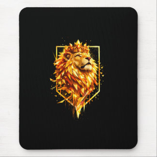 Alfombrilla De Ratón Corona de León de Fuego Geométrico
