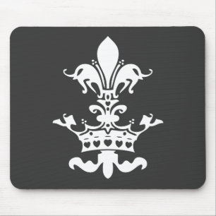 Alfombrilla De Ratón Corona del corazón de Fleur - negro
