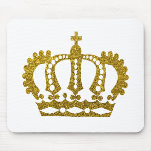 Alfombrilla De Ratón Corona Purpurina de oro